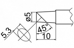 Сменный наконечник Hakko T20-c5 Shape-5bc