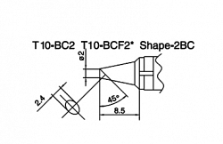 Сменный наконечник Hakko T10-bc2 T10-bcf2 Shape-2bc