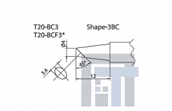 Сменный наконечник Hakko T10-bc3 T10-bcf3 Shape-3bc