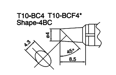 Сменный наконечник Hakko T10-bc4 T10-bcf4 Shape-4bc