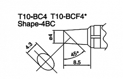 Сменный наконечник Hakko T10-bc4 T10-bcf4 Shape-4bc