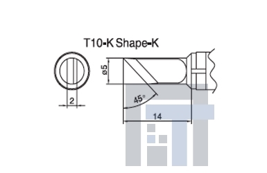 Сменный наконечник Hakko T10-K Shape-K