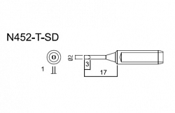 Сменный наконечник Hakko N452-t-sd