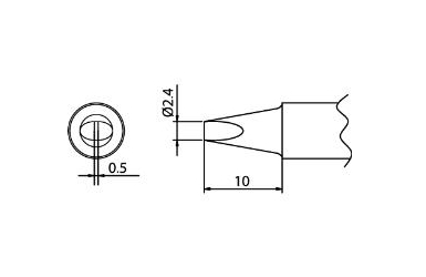 Наконечник для паяльника Hakko T20-d24 Shape-2.4d