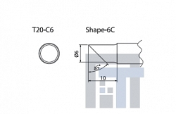 Сменный наконечник Hakko T20-c6 Shape-6c