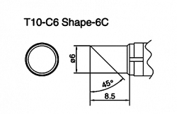 Сменный наконечник Hakko T10-c6 Shape-6c