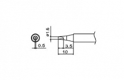 Наконечник для паяльника Hakko T13-d16 Shape-1.6d