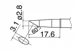 Композитный наконечник Hakko T31-01bc28 Shape-2,8bc