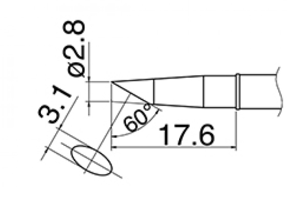 Композитный наконечник Hakko T31-03bc28 Shape-2.8bc