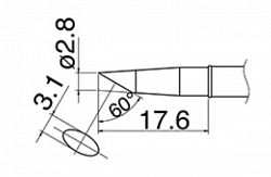 Композитный наконечник Hakko T31-03bc28 Shape-2.8bc