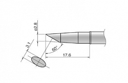 Композитный наконечник Hakko T31-02bc28 Shape-2,8bc