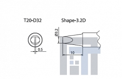 Сменный наконечник T20-d32 Shape-3.2d