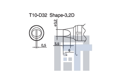 Сменный наконечник Hakko T10-d32 Shape-3,2d