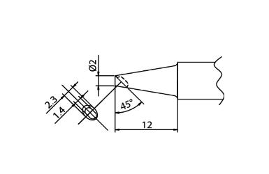 Наконечник для паяльника Hakko T20-bcm2 Shape-2bc