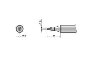 Композитный наконечник Hakko T31-01d08 Shape-0,8d