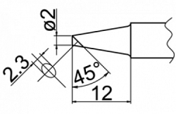 Наконечник для паяльника Hakko T20-bc2 Shape-2bc T20-bcf2