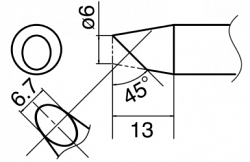 Композитный наконечник Hakko T33-bc6 Shape-6bc