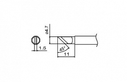 Наконечник для паяльника Hakko T13-ku Shape-ku