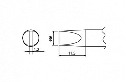 Наконечник для паяльника Hakko T20-d6 Shape-6d