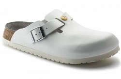 Антистатические сабо белые Birkenstock Boston Esd