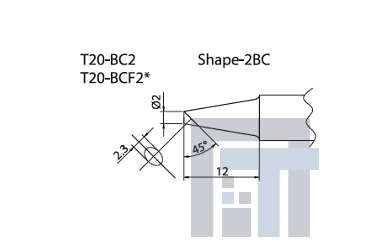 Сменный наконечник Hakko T20-BC2,T20-BCF Shape-2BC