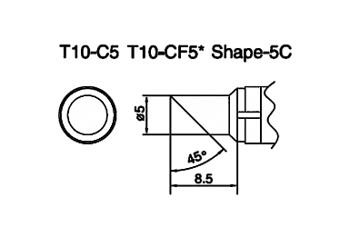Сменный наконечник Hakko T10-c5 T10-cf5 Shape-5c