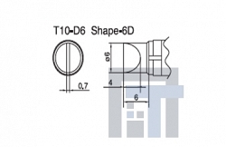 Сменный наконечник Hakko T10-d6 Shape-6d