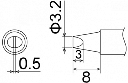 Композитный наконечник Hakko T33-d32 Shape-3.2d