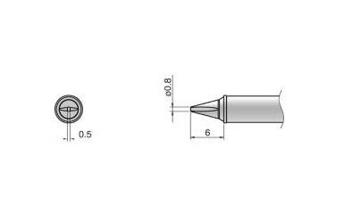 Композитный наконечник Hakko T31-03WD08 Shape-0,8WD