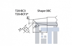 Сменный наконечник Hakko T20-bc3, T20-bcf3 Shape-3bc