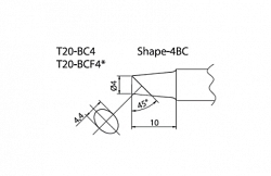 Сменный наконечник Hakko T20-bc4,t20-bcf4 Shape-4bc